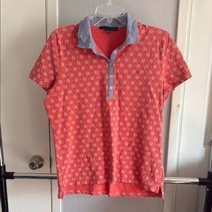 Tommy Hilfiger Red Floral Polo Shirt
